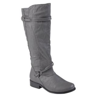 Journee Collection Women Buckle Accent Tall Boot Grey  9