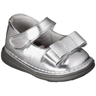 Infant Girls Wee Squeak Triple Bow Mary Jane   Silver 10