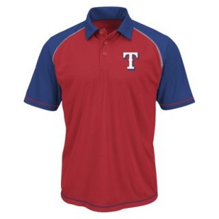 MLB Mens Texas Rangers Synthetic Polo T Shirt   Red/Blue (XXL)