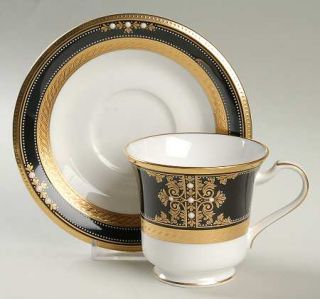 Noritake Evening Majesty Footed Cup & Saucer Set, Fine China Dinnerware   Master