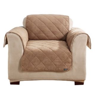 Sure Fit Sherpa Suede Chair Pet Cover   Cocoa