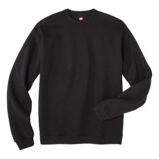 Hanes Premium Mens Fleece Crew Neck Sweatshirt   Black M