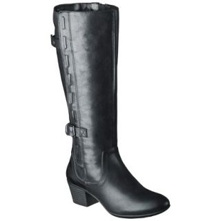 Womens Merona Janie Genuine Leather Tall Boot   Black 6