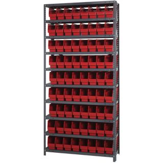 Quantum Storage Complete Shelving System with 6 Inch Bins   36 Inch W x 12 Inch