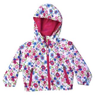 Pink Platinum Infant Toddler Girls Floral Windbreaker Jacket   White 18 M