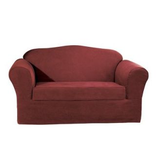 Sure Fit Suede Supreme 2 pc. Sofa Slipcover   Burgundy