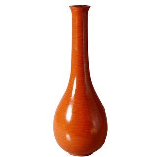 Decorative 15 inch Orange Wood Vase