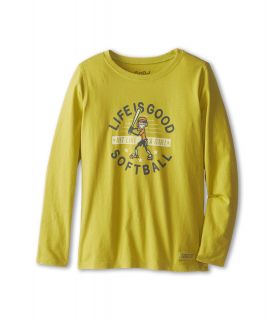 Life is good Kids Crusher L/S Hit Like a Girl Tee Girls Long Sleeve Pullover (Green)