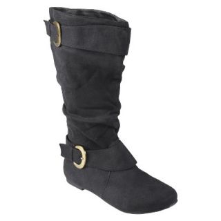 Womens Adi Designs Slouchy Faux Suede Wide Calf Boot   Black 8