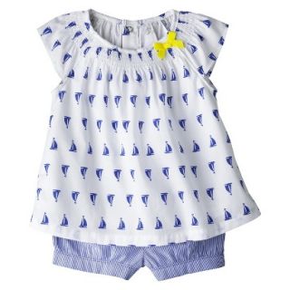 Just One YouMade by Carters Newborn Girls 2 Piece Set   Sailboat Blue/White NB