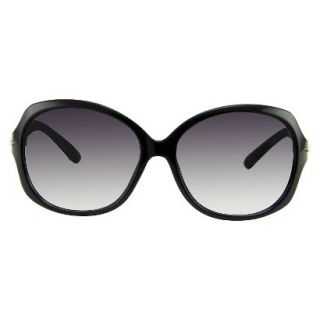 Womens Square Sunglasses with Studs   Black