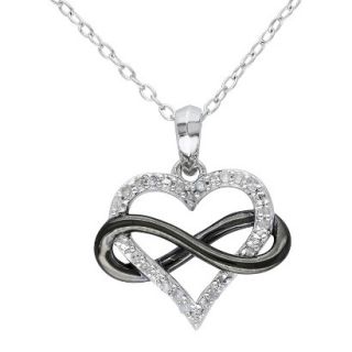 0.1 CT.T.W. Diamond Heart and Infinity Pendant Sterling Silver Necklace
