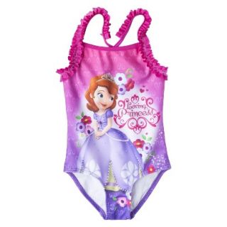 Sofia the First Toddler Girls 1 Piece Swimsuit   Pink 3T