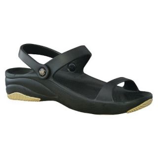 USADawgs Black / Tan Premium Womens 3 Strap Sandal   6