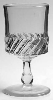Unknown Crystal Cyclone Water Goblet   Pressed,Right Leaning Diagonal Ribs