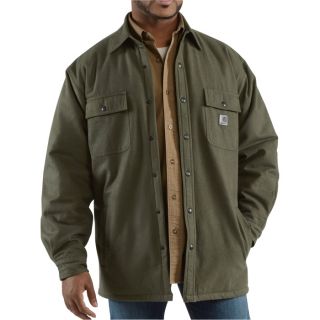 Carhartt Chore Flannel Shirt Jacket   Moss, Large, Model 100093