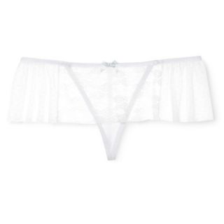 Gilligan & OMalley Womens Lace Thong   White XS