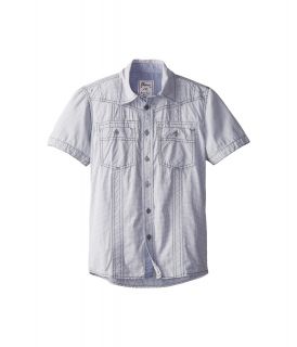 Request Kids Pitt Woven S/S Shirt Boys Short Sleeve Button Up (Gray)