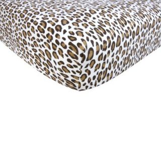 Leopard Cream Flannel Fitted Crib Sheet