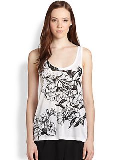 A.L.C. Florentine Print Tank   White Black