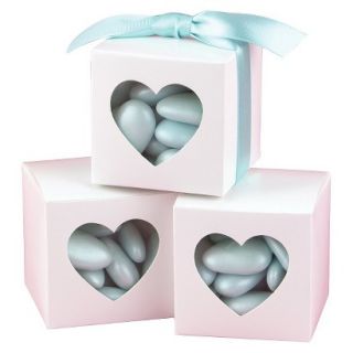 White Heart Window Favor Boxes   25ct