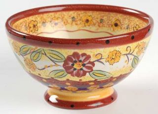 Pier 1 Helena Soup/Cereal Bowl, Fine China Dinnerware   Red,Purple,Yellow,Floral