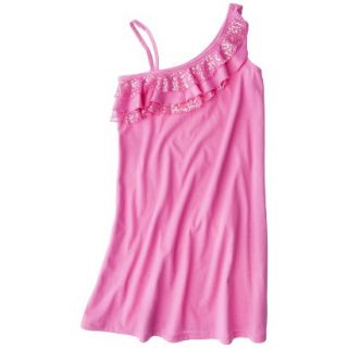 Girls Asymmetrical Cover Up Dress   Pink L
