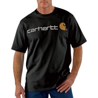 Carhartt Short Sleeve Logo T Shirt   Black, 4XL, Model K195