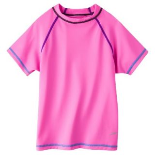 Speedo Girls Short Sleeve Rashguard   Pink L