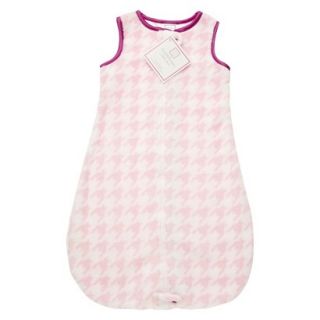 Swaddle Designs Fuzzy zzZipMe Sack   Pink Puppytooth/Very Berry Trim 6mo 12mo