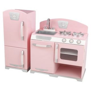 Kidkraft Pink Retro Kitchen and Refrigerator Play Set