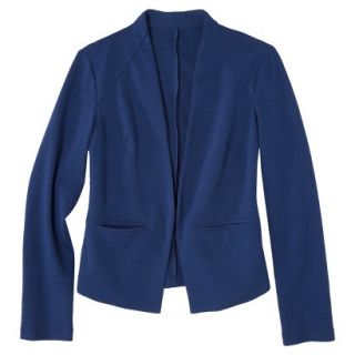 Merona Womens Ponte Collarless Jacket   Waterloo Blue   M