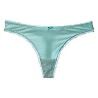 Gilligan & OMalley Womens Micro Lace Thong   Aqua Bead M