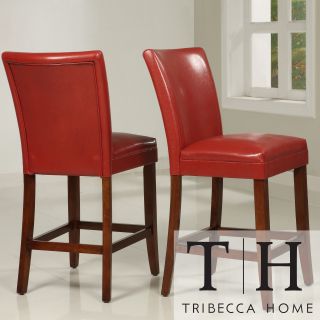 Tribecca Home Charlotte Faux Leather Counter height Chairs (set Of Two)