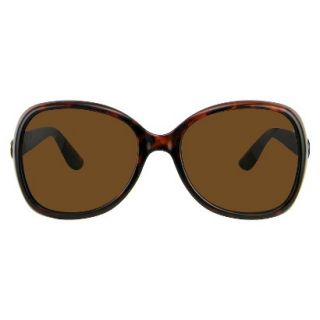 Womens Rectangle Sunglasses with Circle Detail   Tortoise
