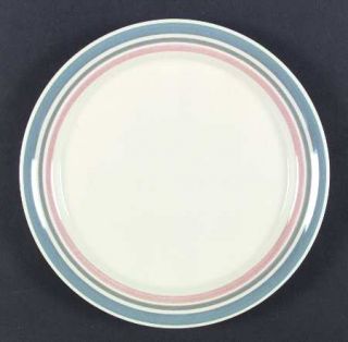 International Coronado Dinner Plate, Fine China Dinnerware   Blue,Gray&Pink Band