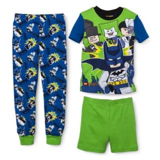 Batman Boys 3 Piece Short Sleeve Pajama Set   Blue 6
