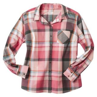Merona Womens Plus Size Long Sleeve Button Down Shirt   Extra Pink 4