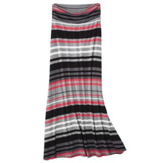 Merona Womens Knit Maxi Skirt   Coral/Gray Stripe   L