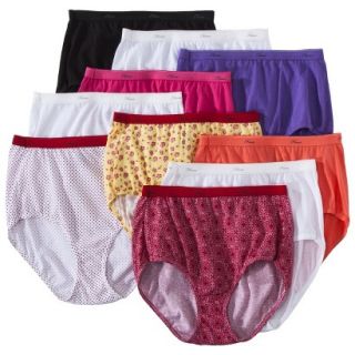 Hanes Womens 10 Pack Cotton Brief PW40WH   Assorted Colors/Patterns 8