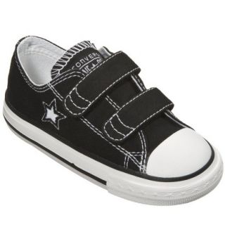 Toddlers Converse One Star 2 Strap Canvas Oxford Shoe   Black 8.0