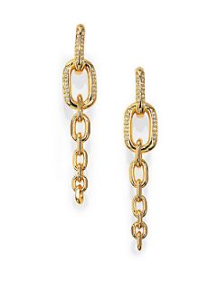 Giles & Brother Pave Link Earrings   Gold