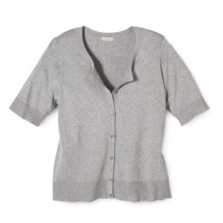 Merona Womens Plus Size Short Sleeve Cardigan Sweater   Gray 4X