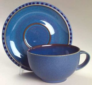 Denby Langley Reflex Breakfast Cup & Saucer Set, Fine China Dinnerware   Blue/Wh
