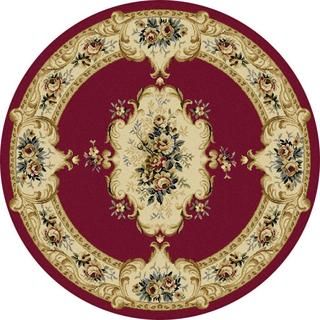 Lagoon Red Traditional Area Rug (53 Round)