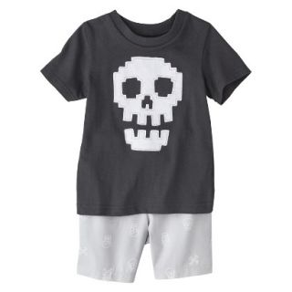 Circo Infant Toddler Boys Skull Tee & Short Set   Charcoal 4T