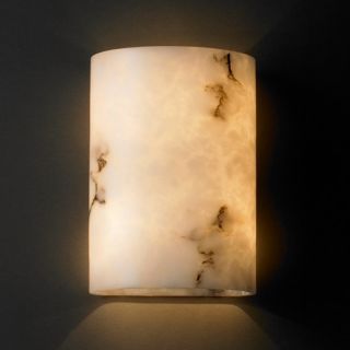 2 light Small Cylinder Faux Alabaster Wall Sconce