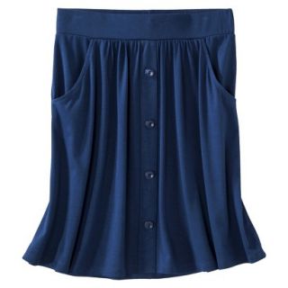 Merona Womens Knit Casual Button Skirt   Waterloo Blue   XXL