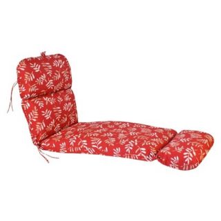 Outdoor Chaise Lounge Cushion   Red/Tan Floral