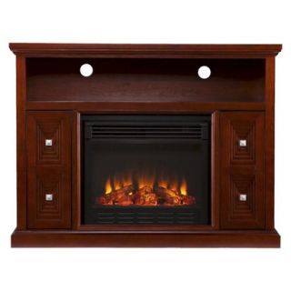 TV/Media stand fireplace Caleb Electric Media Fireplace   Red Brown (Cherry)